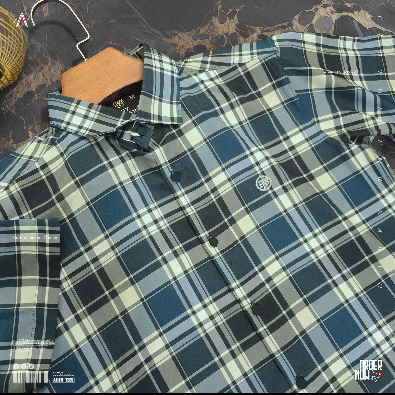 4H08 Chromatic Dusk - Plaid Half Shirt